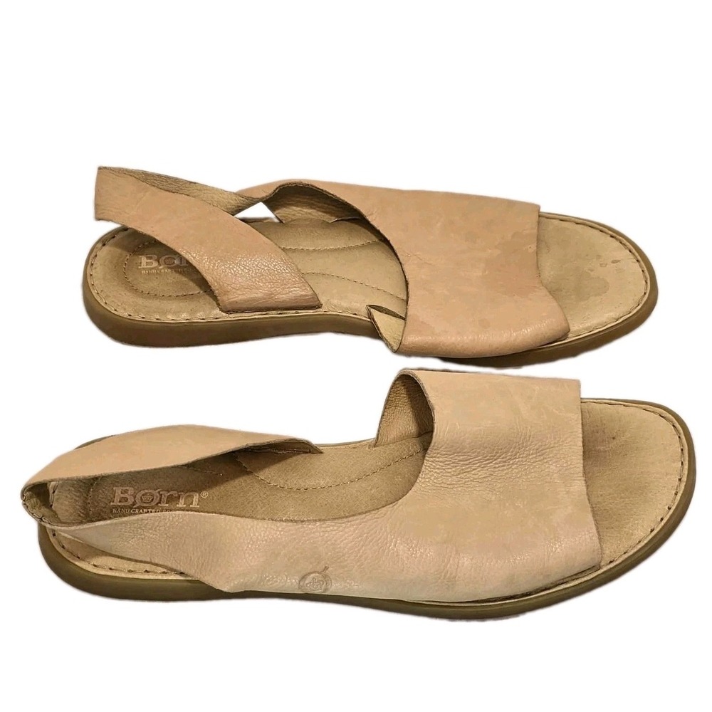 Born Inlet Slingback Sandals Women's 10M Tan Leather Open Toe